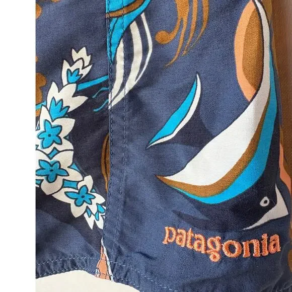Patagonia Mens Tropical Ocean Motif Blue Multi-Colored Board Shorts size 34 - Picture 5 of 7